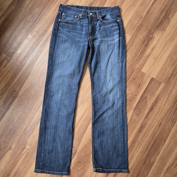 Levi's Blue 514 Slim Straight Jeans with Classic Indigo Denim Men's 34 VGUC - Picture 1 of 13